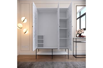 Elesham Garderobe 50x126 - Hvit/Svart/Gull - Oppbevaring - Klesoppbevaring - Garderober & garderobesystem - Garderobeskap & klesskap