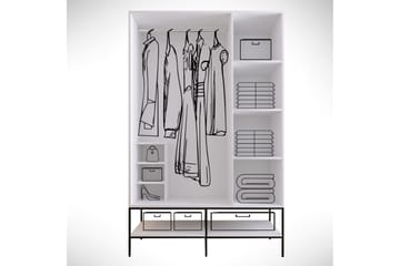 Elesham Garderobe 50x126 - Hvit/Svart/Gull - Oppbevaring - Klesoppbevaring - Garderober & garderobesystem - Garderobeskap & klesskap