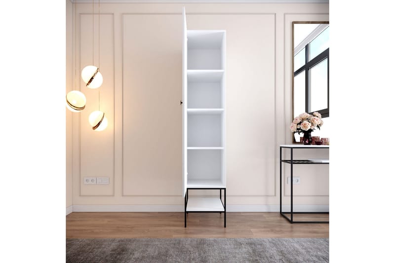 Elesham Garderobe 50x42 - Hvit/Svart/Gull - Oppbevaring - Klesoppbevaring - Garderober & garderobesystem - Garderobeskap & klesskap