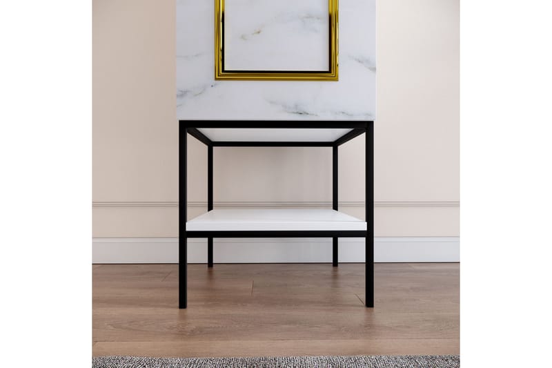 Elesham Garderobe 50x42 - Hvit/Svart/Gull - Oppbevaring - Klesoppbevaring - Garderober & garderobesystem - Garderobeskap & klesskap