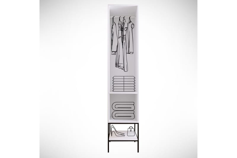 Elesham Garderobe 50x42 - Hvit/Svart/Gull - Oppbevaring - Klesoppbevaring - Garderober & garderobesystem - Garderobeskap & klesskap