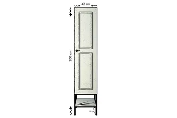 Elesham Garderobe 50x42 - Hvit/Svart/Gull - Oppbevaring - Klesoppbevaring - Garderober & garderobesystem - Garderobeskap & klesskap
