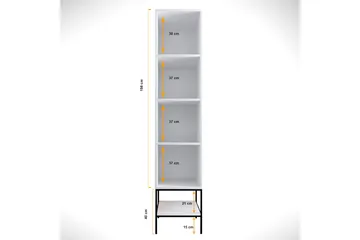 Elesham Garderobe 50x42 - Hvit/Svart/Gull - Oppbevaring - Klesoppbevaring - Garderober & garderobesystem - Garderobeskap & klesskap