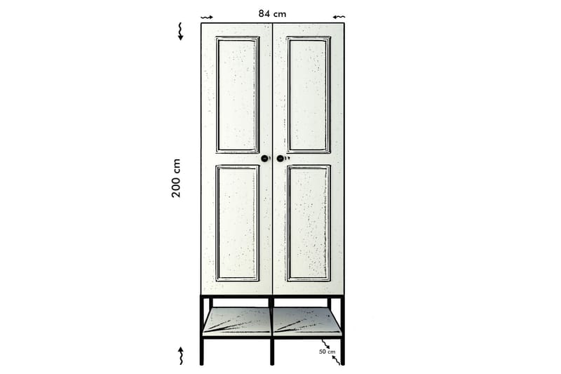 Elesham Garderobe 50x84 - Hvit - Oppbevaring - Klesoppbevaring - Garderober & garderobesystem - Garderobeskap & klesskap