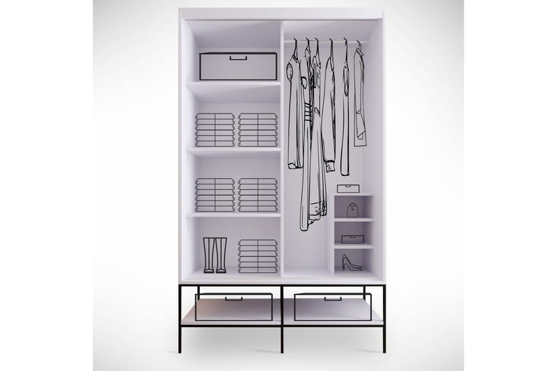 Elesham Garderobe 57x120 - Hvit - Garderobeskap & klesskap