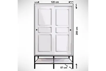 Elesham Garderobe 57x120 - Hvit - Oppbevaring - Klesoppbevaring - Garderober & garderobesystem - Garderobeskap & klesskap