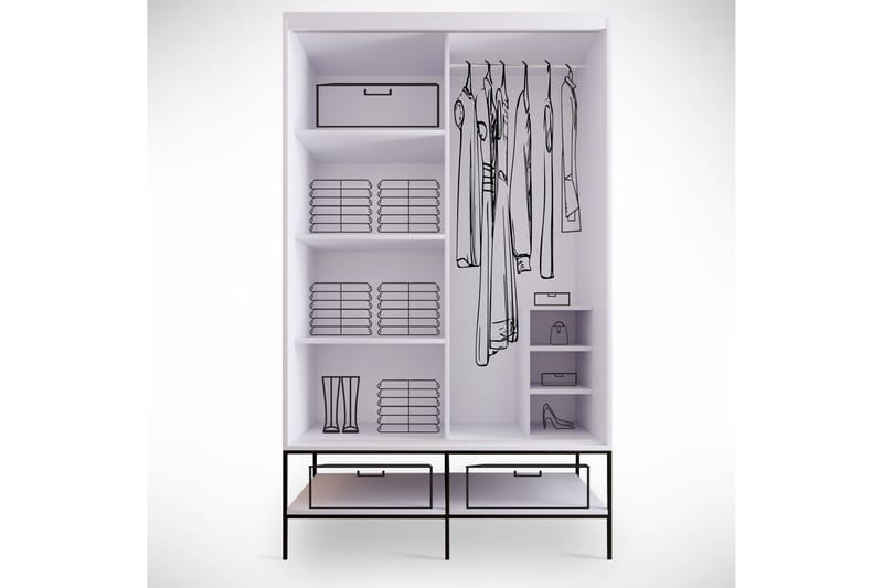 Elesham Garderobe 57x120 - Hvit - Oppbevaring - Klesoppbevaring - Garderober & garderobesystem - Garderobeskap & klesskap