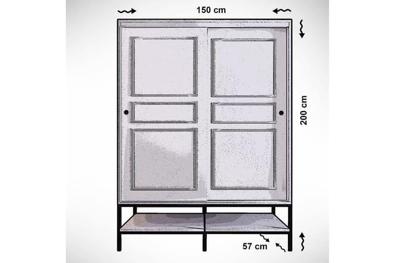 Elesham Garderobe 57x150 - Hvit - Garderobeskap & klesskap