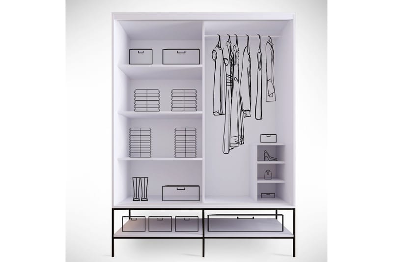 Elesham Garderobe 57x150 - Hvit - Oppbevaring - Klesoppbevaring - Garderober & garderobesystem - Garderobeskap & klesskap