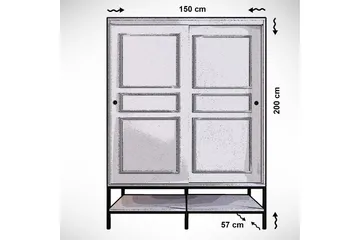 Elesham Garderobe 57x150 - Hvit - Oppbevaring - Klesoppbevaring - Garderober & garderobesystem - Garderobeskap & klesskap