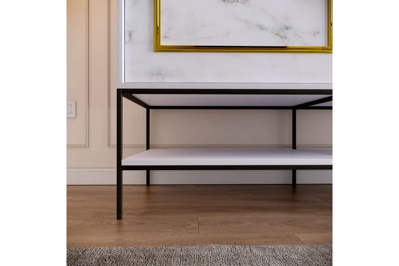 Elesham Garderobe 57x150 - Hvit/Svart/Gull - Oppbevaring - Klesoppbevaring - Garderober & garderobesystem - Garderobeskap & klesskap