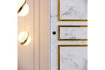 Elesham Garderobe 57x150 - Hvit/Svart/Gull - Oppbevaring - Klesoppbevaring - Garderober & garderobesystem - Garderobeskap & klesskap