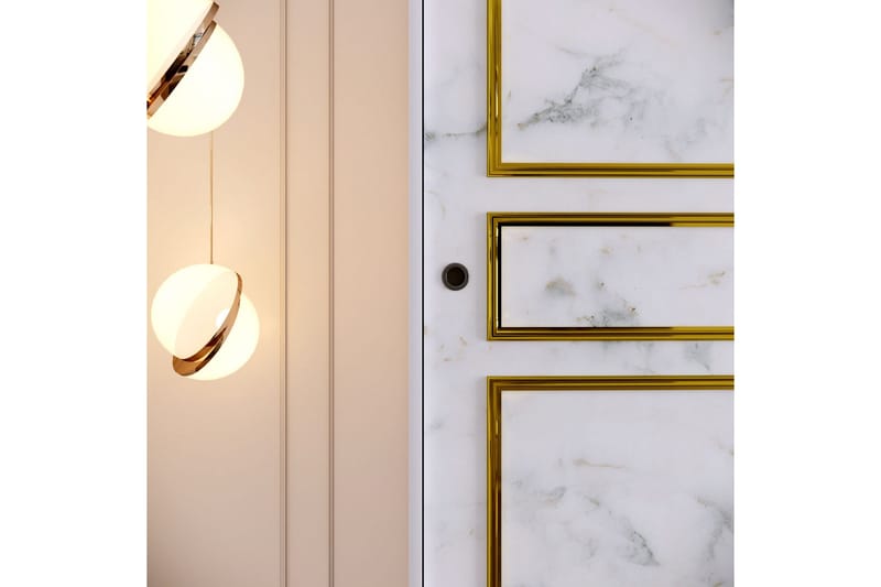 Elesham Garderobe 57x150 - Hvit/Svart/Gull - Oppbevaring - Klesoppbevaring - Garderober & garderobesystem - Garderobeskap & klesskap