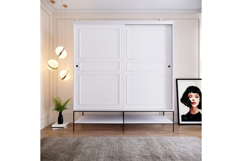 Elesham Garderobe 57x190 - Hvit - Oppbevaring - Klesoppbevaring - Garderober & garderobesystem - Garderobeskap & klesskap