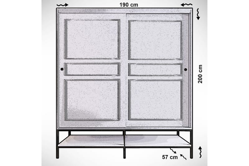 Elesham Garderobe 57x190 - Hvit - Garderobeskap & klesskap