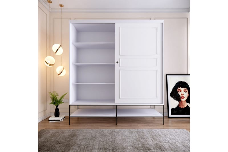 Elesham Garderobe 57x190 - Hvit - Oppbevaring - Klesoppbevaring - Garderober & garderobesystem - Garderobeskap & klesskap