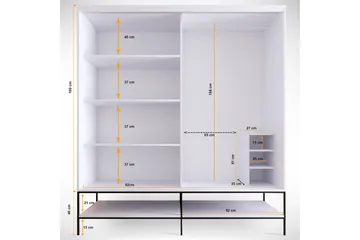 Elesham Garderobe 57x190 - Hvit - Oppbevaring - Klesoppbevaring - Garderober & garderobesystem - Garderobeskap & klesskap