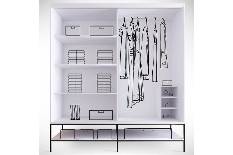 Elesham Garderobe 57x190 - Hvit - Oppbevaring - Klesoppbevaring - Garderober & garderobesystem - Garderobeskap & klesskap
