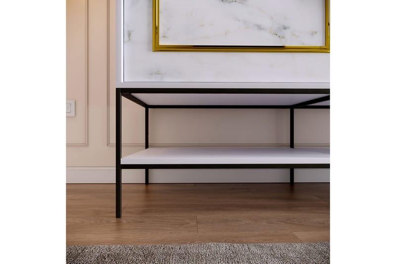 Elesham Garderobe 57x190 - Hvit/Svart/Gull - Oppbevaring - Klesoppbevaring - Garderober & garderobesystem - Garderobeskap & klesskap