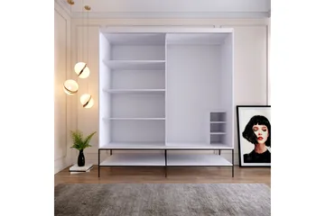 Elesham Garderobe 57x190 - Hvit/Svart/Gull - Oppbevaring - Klesoppbevaring - Garderober & garderobesystem - Garderobeskap & klesskap