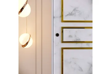 Elesham Garderobe 57x190 - Hvit/Svart/Gull - Oppbevaring - Klesoppbevaring - Garderober & garderobesystem - Garderobeskap & klesskap