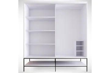Elesham Garderobe 57x190 - Hvit/Svart/Gull - Oppbevaring - Klesoppbevaring - Garderober & garderobesystem - Garderobeskap & klesskap