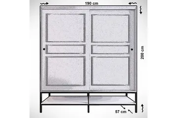 Elesham Garderobe 57x190 - Hvit/Svart/Gull - Oppbevaring - Klesoppbevaring - Garderober & garderobesystem - Garderobeskap & klesskap