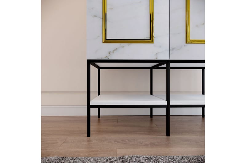 Elesham garderobeskap 50x84 - Hvit/Svart/Gull - Oppbevaring - Klesoppbevaring - Garderober & garderobesystem - Garderobeskap & klesskap