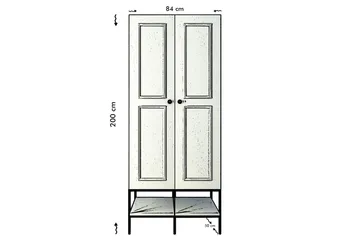 Elesham garderobeskap 50x84 - Hvit/Svart/Gull - Oppbevaring - Klesoppbevaring - Garderober & garderobesystem - Garderobeskap & klesskap