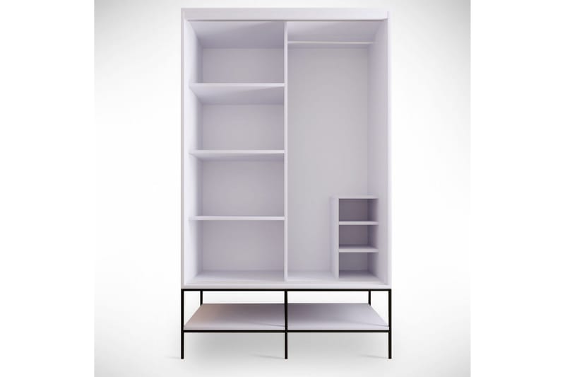 Elesham garderobeskap 57x120 - Hvit / Svart / Gull - Oppbevaring - Klesoppbevaring - Garderober & garderobesystem - Garderobeskap & klesskap