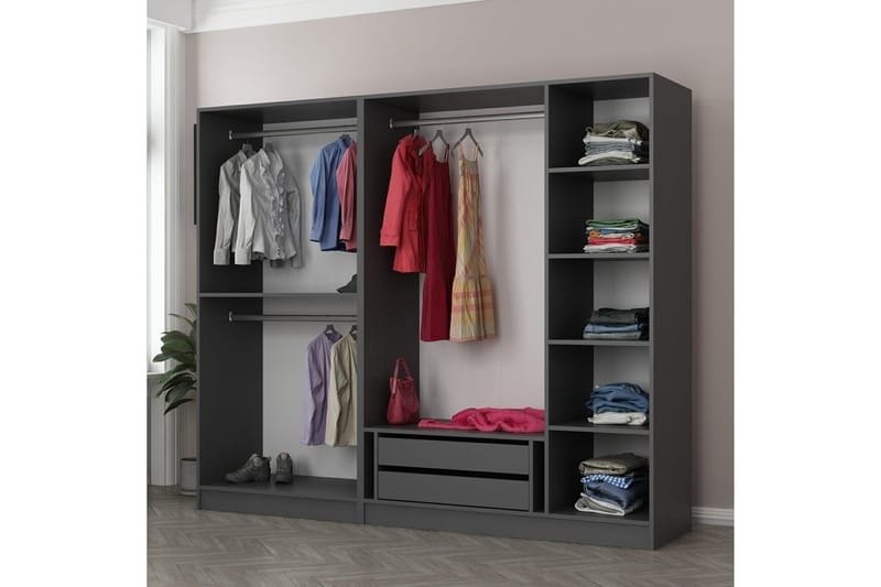 Fruitland Garderobe 225 cm, Antrasitt