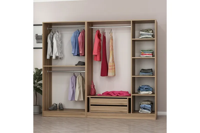Fruitland Garderobe 225 cm - Brun - Oppbevaring - Klesoppbevaring - Garderober & garderobesystem - Garderobeskap & klesskap