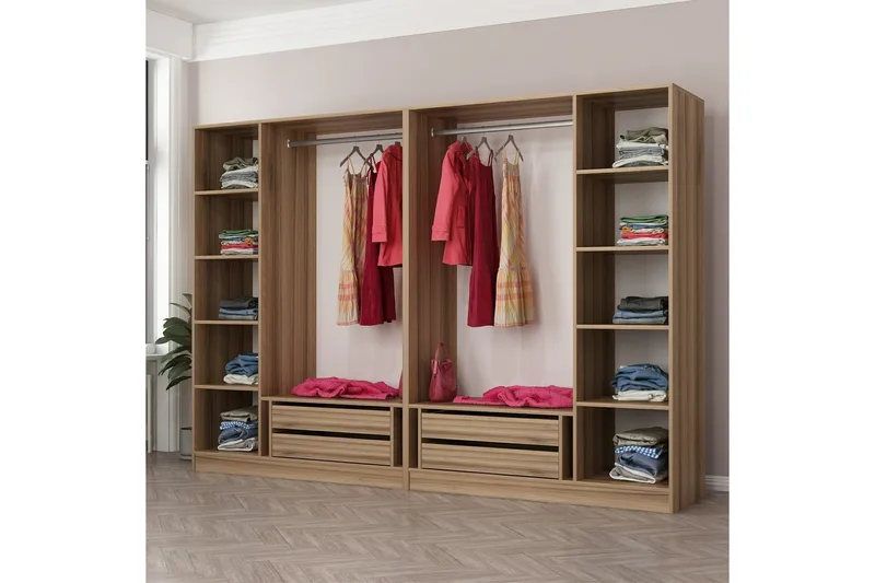 Fruitland Garderobe 270 cm - Brun - Oppbevaring - Klesoppbevaring - Garderober & garderobesystem - Garderobeskap & klesskap