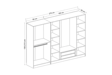 Fruitland Garderobe 270 cm - Brun - Oppbevaring - Klesoppbevaring - Garderober & garderobesystem - Garderobeskap & klesskap