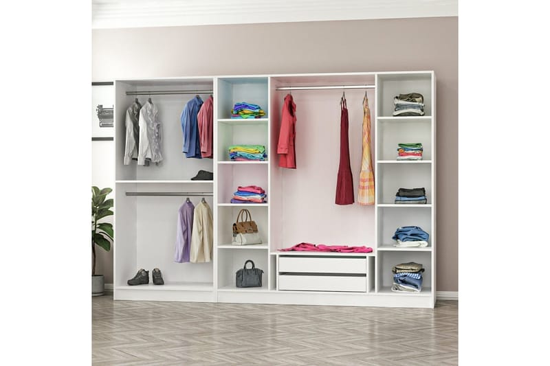 Fruitland Garderobe 270 cm - Hvit - Oppbevaring - Klesoppbevaring - Garderober & garderobesystem - Garderobeskap & klesskap