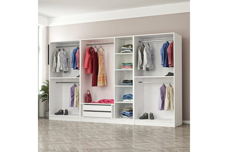 Fruitland Garderobe 315 cm, Hvit