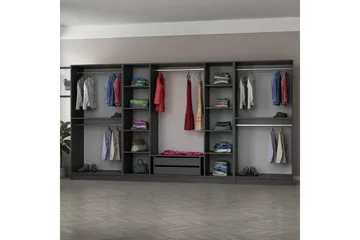 Fruitland Garderobe 360 cm - Antrasitt - Oppbevaring - Klesoppbevaring - Garderober & garderobesystem - Garderobeskap & klesskap