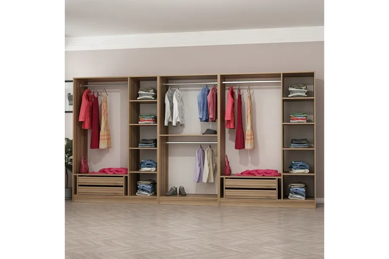 Fruitland Garderobe 360 cm - Brun - Oppbevaring - Klesoppbevaring - Garderober & garderobesystem - Garderobeskap & klesskap