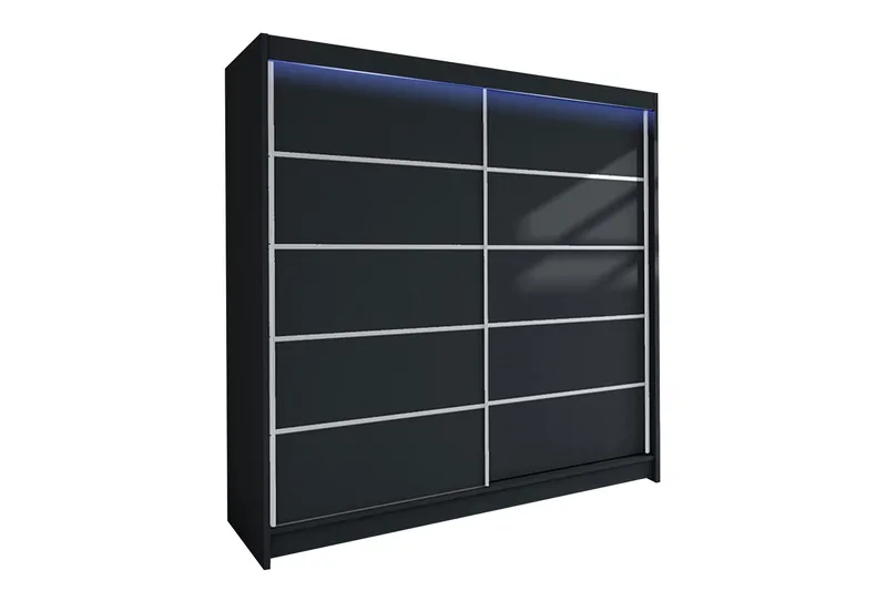 Garderobe + LED, Svart