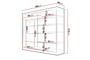 Garderobe + LED - Svart - Oppbevaring - Klesoppbevaring - Garderober & garderobesystem - Garderobeskap & klesskap