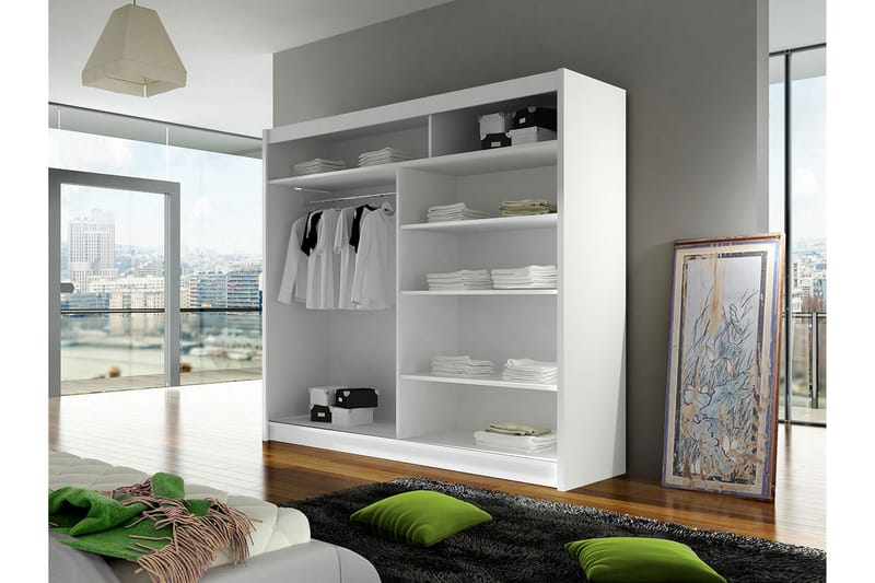 Garderobe + LED - Svart - Oppbevaring - Klesoppbevaring - Garderober & garderobesystem - Garderobeskap & klesskap