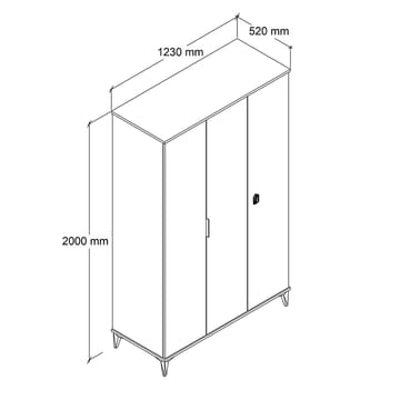 Garderobeskap Hanah Home Neva (123 x 200 x 52 cm) Sapphire Oak - Sapphire Oak - Oppbevaring - Klesoppbevaring - Garderober & garderobesystem - Garderobeskap & klesskap