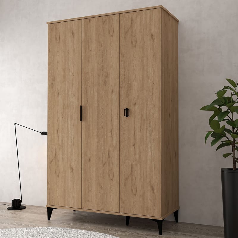 Garderobeskap Hanah Home Neva (123 x 200 x 52 cm) Sapphire Oak - Sapphire Oak - Oppbevaring - Klesoppbevaring - Garderober & garderobesystem - Garderobeskap & klesskap