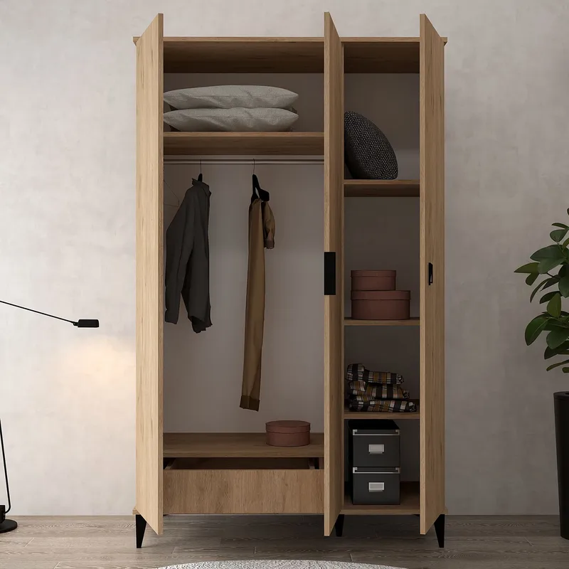 Garderobeskap Hanah Home Neva (123 x 200 x 52 cm) Sapphire Oak - Sapphire Oak - Oppbevaring - Klesoppbevaring - Garderober & garderobesystem - Garderobeskap & klesskap