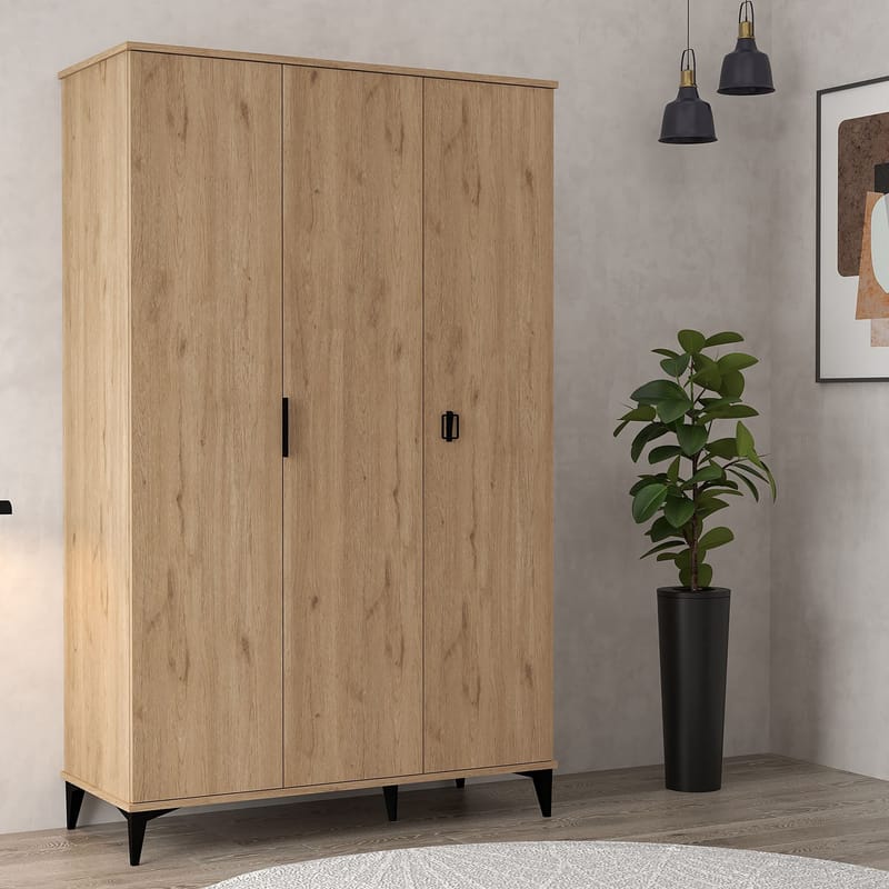 Garderobeskap Hanah Home Neva (123 x 200 x 52 cm) Sapphire Oak - Sapphire Oak - Oppbevaring - Klesoppbevaring - Garderober & garderobesystem - Garderobeskap & klesskap