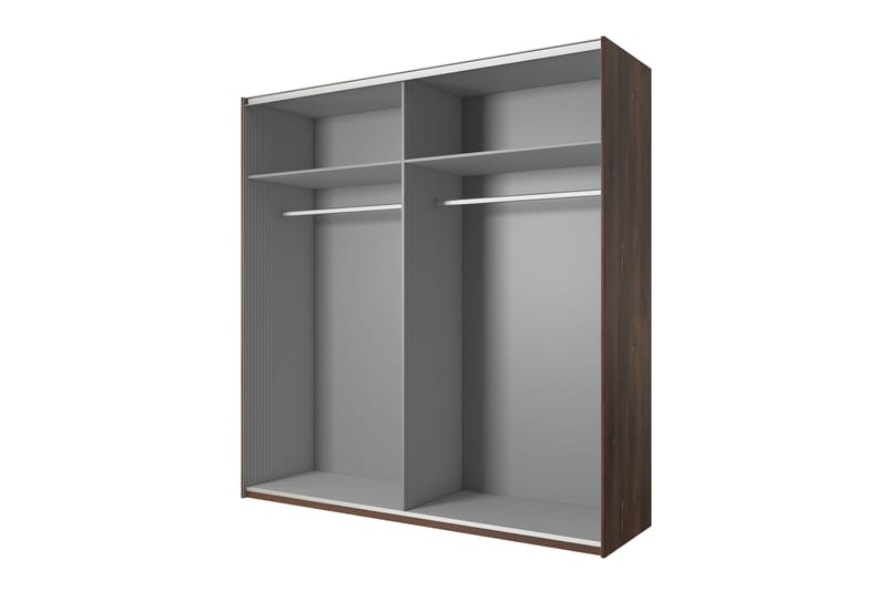 Joannie Garderobe 200 cm - Mørk brun/Svart - Oppbevaring - Klesoppbevaring - Garderober & garderobesystem - Garderobeskap & klesskap