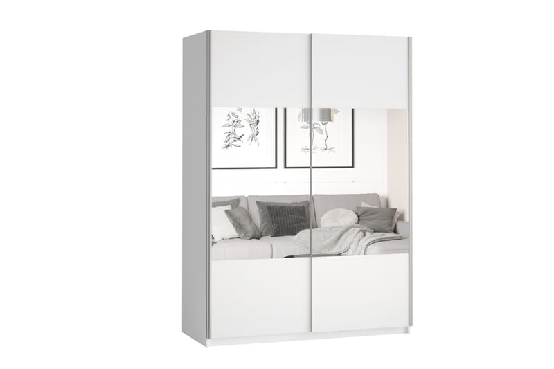 Lecia Garderobe 120x210 cm - Hvit - Oppbevaring - Klesoppbevaring - Garderober & garderobesystem - Garderobeskap & klesskap