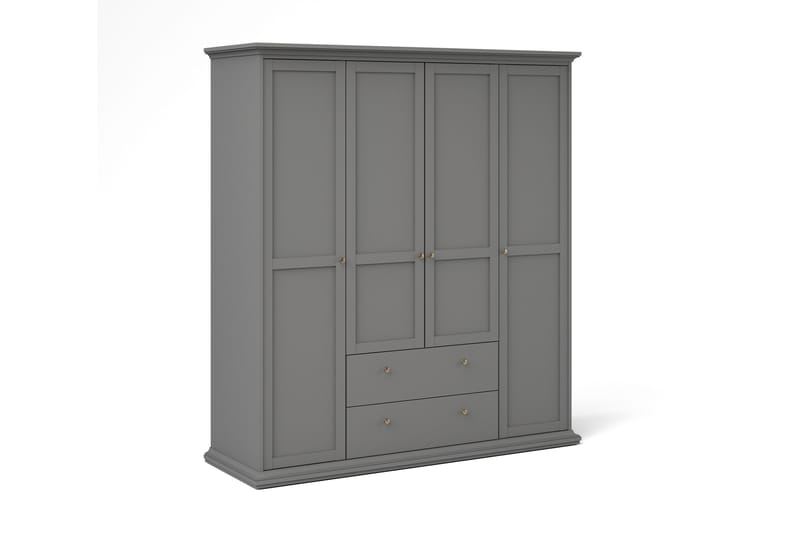 Paris Garderobeskap med 2 Dører - Grå - Oppbevaring - Klesoppbevaring - Garderober & garderobesystem - Garderobeskap & klesskap