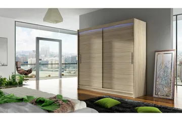Prag Garderobe 180x57x215 cm - Beige - Oppbevaring - Klesoppbevaring - Garderober & garderobesystem - Garderobeskap & klesskap