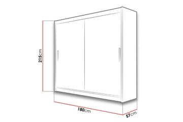 Prag Garderobe 180x57x215 cm - Beige - Oppbevaring - Klesoppbevaring - Garderober & garderobesystem - Garderobeskap & klesskap